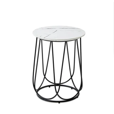 COFFEE TABLE NUBIRA S, FRAME - BLACK, TOP - WHITE MARBLE